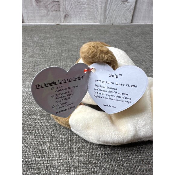 Ty Beanie Babies Snip Siamese Cat Plush 1996 - Picture 7 of 9